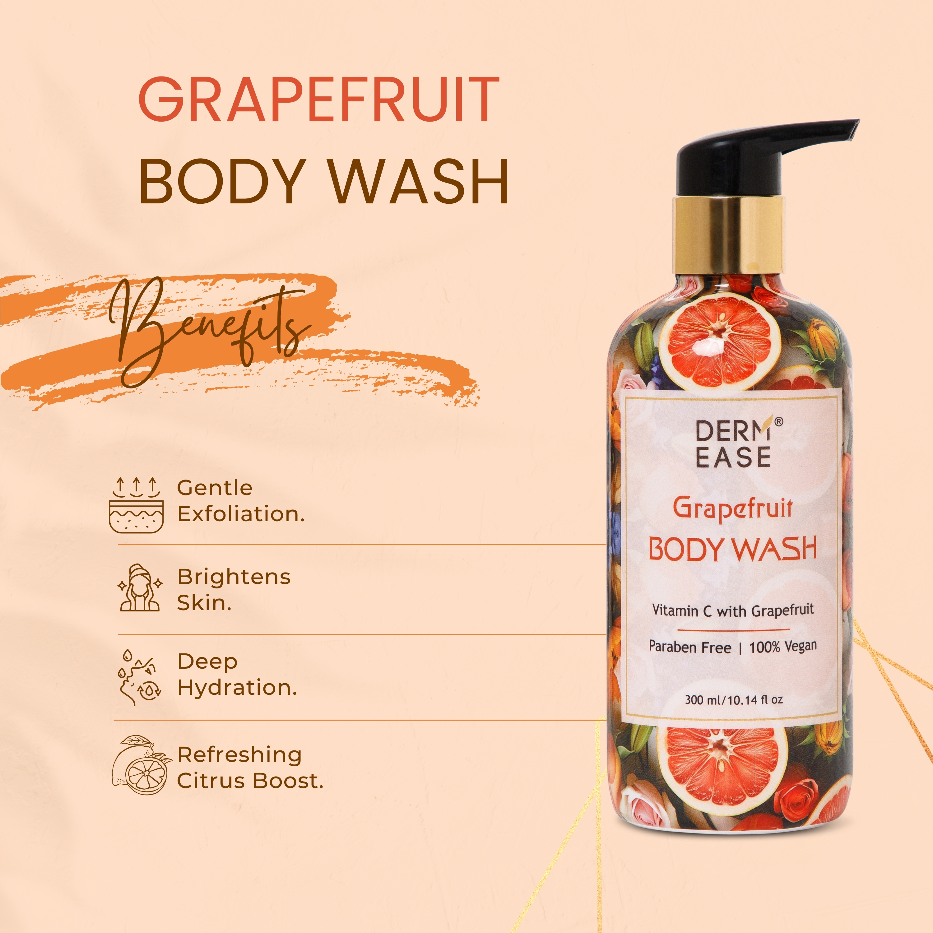 DERM EASE GRAPEFRUIT BODY WASH